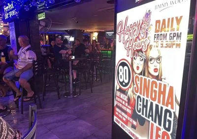 Jimmy Woo's Happy Hour sign